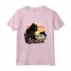Black Cat Yellow Eyes Chantilly Bombay Cats Summer Sunset Maglietta - Vestito Estivo per Gatti Neri a Tema Tramonto sulla Spiaggia