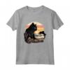 Black Cat Yellow Eyes Chantilly Bombay Cats Summer Sunset Maglietta - Vestito Estivo per Gatti Neri a Tema Tramonto sulla Spiaggia