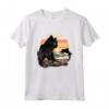 Black Cat Yellow Eyes Chantilly Bombay Cats Summer Sunset Maglietta - Vestito Estivo per Gatti Neri a Tema Tramonto sulla Spiaggia