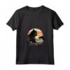 Black Cat Yellow Eyes Chantilly Bombay Cats Summer Sunset Maglietta con Collo a V - Vestito Estivo per Gatti Neri - Ideale per Amanti dei Gatti