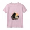 Black Cat Yellow Eyes Chantilly Bombay Cats Summer Sunset Maglietta con Collo a V - Vestito Estivo per Gatti Neri - Ideale per Amanti dei Gatti