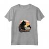Black Cat Yellow Eyes Chantilly Bombay Cats Summer Sunset Maglietta con Collo a V - Vestito Estivo per Gatti Neri - Ideale per Amanti dei Gatti