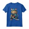 Chausie Cat giapponese Samurai Kawaii Ninja Cat Maglietta - Design Unico per Amanti dei Gatti e della Cultura Giapponese