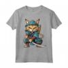 Chausie Cat giapponese Samurai Kawaii Ninja Cat Maglietta - Design Unico per Amanti dei Gatti e della Cultura Giapponese