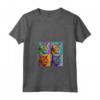 Donna Chausie Cat Pop Art Design - Maglietta Colorata con Collo a V - Il Regalo Perfetto per gli Amanti dei Chausie Cat