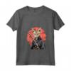 Donna Chausie Cat giapponese Samurai Kawaii Ninja Cat Maglietta con Collo a V - Design Unico Gatto e Cultura Giapponese - Acquista Online
