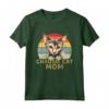 Chausie Cat Mom Divertente amante dei gatti e dei gattini vintage retrò Maglietta - Regalo per gli Amanti dei Gatti Chausie - Design a Forma di Gatto con Battito Cardiaco