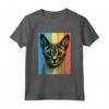Chausie Cat Ritratto Vintage Style Mamma Papà Maglietta - Regalo Ideale per Amanti dei Gatti - Compleanni e Altre Occasioni