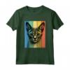 Chausie Cat Ritratto Vintage Style Mamma Papà Maglietta - Regalo Ideale per Amanti dei Gatti - Compleanni e Altre Occasioni