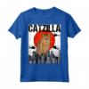 Divertente Vintage Giapponese Catzilla Chausie Cat Maglietta - Il Regalo Perfetto per Amanti dei Gatti e Amici a Quattro Zampe