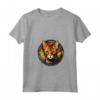 Chausie - Gatto in Stained Glass Design - Maglietta con Collo a V per Amanti dei Gatti - Acquista Online