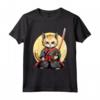 Samurai Gatto Giapponese Kawaii Ninja Chausie Cat Maglietta - Design Unico per Appassionati di Gatti e Cultura Giapponese