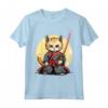 Samurai Gatto Giapponese Kawaii Ninja Chausie Cat Maglietta - Design Unico per Appassionati di Gatti e Cultura Giapponese