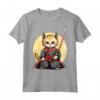 Samurai Gatto Giapponese Kawaii Ninja Chausie Cat Maglietta - Design Unico per Appassionati di Gatti e Cultura Giapponese