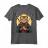 Gatto giapponese Ninja Kawaii Chausie Cat Samurai Maglietta - Design Unico per Amanti dei Gatti e della Cultura Giapponese