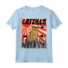 Divertente Retro Giapponese Catzilla Chausie Cat Maglietta - Regalo per Amanti dei Gatti e Appassionati di Animali Domestici
