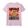 Divertente Retro Giapponese Catzilla Chausie Cat Maglietta - Regalo per Amanti dei Gatti e Appassionati di Animali Domestici