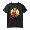 Samurai Chausie Cat Giapponese Kawaii Ninja Cat Maglietta - Design Unico per Amanti dei Gatti e della Cultura Giapponese