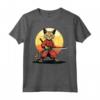 Samurai Chausie Cat Giapponese Kawaii Ninja Cat Maglietta - Design Unico per Amanti dei Gatti e della Cultura Giapponese