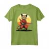 Samurai Chausie Cat Giapponese Kawaii Ninja Cat Maglietta - Design Unico per Amanti dei Gatti e della Cultura Giapponese