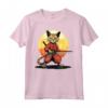 Samurai Chausie Cat Giapponese Kawaii Ninja Cat Maglietta - Design Unico per Amanti dei Gatti e della Cultura Giapponese