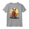 Samurai Chausie Cat Giapponese Kawaii Ninja Cat Maglietta - Design Unico per Amanti dei Gatti e della Cultura Giapponese