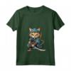 Donna Chausie Cat Giapponese Samurai Kawaii Ninja Cat Maglietta con Collo a V - Stile Giapponese Kawaii per Appassionati di Gatti e Ninja