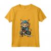 Donna Chausie Cat Giapponese Samurai Kawaii Ninja Cat Maglietta con Collo a V - Stile Giapponese Kawaii per Appassionati di Gatti e Ninja