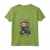 Donna Chausie Cat Giapponese Samurai Kawaii Ninja Cat Maglietta con Collo a V - Stile Giapponese Kawaii per Appassionati di Gatti e Ninja