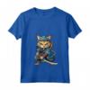 Donna Chausie Cat Giapponese Samurai Kawaii Ninja Cat Maglietta con Collo a V - Stile Giapponese Kawaii per Appassionati di Gatti e Ninja
