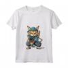 Donna Chausie Cat Giapponese Samurai Kawaii Ninja Cat Maglietta con Collo a V - Stile Giapponese Kawaii per Appassionati di Gatti e Ninja