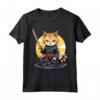 Gatto Giapponese Ninja Kawaii Chausie Cat Samurai Maglietta - Design Unico per Amanti della Cultura Giapponese e Gatti