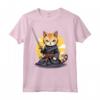 Gatto Giapponese Ninja Kawaii Chausie Cat Samurai Maglietta - Design Unico per Amanti della Cultura Giapponese e Gatti