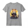 Gatto Giapponese Ninja Kawaii Chausie Cat Samurai Maglietta - Design Unico per Amanti della Cultura Giapponese e Gatti