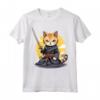 Gatto Giapponese Ninja Kawaii Chausie Cat Samurai Maglietta - Design Unico per Amanti della Cultura Giapponese e Gatti