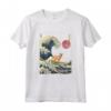 Divertente animale da surf Chausie Cat Kanagawa Wave Maglietta - Regalo per Proprietari di Gatti Chausie e Amanti dell'Arte Giapponese