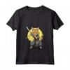 Donna Samurai Gatto Giapponese Kawaii Ninja Chausie Cat - Maglietta con Collo a V - Stile Unico e Originale