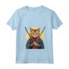 Donna Gatto Giapponese Ninja Kawaii Chausie Cat Samurai Maglietta con Collo a V - Design Vivido e Intricato - Perfetto per Appassionati di Gatti e Cultura Giapponese