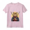 Donna Gatto Giapponese Ninja Kawaii Chausie Cat Samurai Maglietta con Collo a V - Design Vivido e Intricato - Perfetto per Appassionati di Gatti e Cultura Giapponese