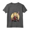 Donna Samurai Gatto Giapponese Kawaii Ninja Chausie Cat Maglietta con Collo a V - Design Intricato per Appassionati di Gatti e Cultura Giapponese