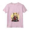 Donna Samurai Gatto Giapponese Kawaii Ninja Chausie Cat Maglietta con Collo a V - Design Intricato per Appassionati di Gatti e Cultura Giapponese