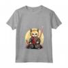 Donna Samurai Gatto Giapponese Kawaii Ninja Chausie Cat Maglietta con Collo a V - Design Intricato per Appassionati di Gatti e Cultura Giapponese