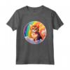Chausie - Simpatico Gatto Arcobaleno Kawaii Colorato Design Maglietta - Ideale Regalo per Amanti dei Gatti Chausie