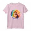 Chausie - Simpatico Gatto Arcobaleno Kawaii Colorato Design Maglietta - Ideale Regalo per Amanti dei Gatti Chausie