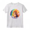 Chausie - Simpatico Gatto Arcobaleno Kawaii Colorato Design Maglietta - Ideale Regalo per Amanti dei Gatti Chausie