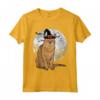 Scary Chausie Gatto Strega Cappello Halloween Maglietta - Regalo per Amanti dei Gatti - Design Divertente per Halloween