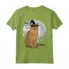 Scary Chausie Gatto Strega Cappello Halloween Maglietta - Regalo per Amanti dei Gatti - Design Divertente per Halloween