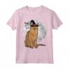 Scary Chausie Gatto Strega Cappello Halloween Maglietta - Regalo per Amanti dei Gatti - Design Divertente per Halloween