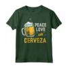 Maglietta messicana divertente Peace Love & Cerveza - Ideale per Cinco de Mayo e Feste Messicane - Acquista Online