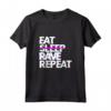 EAT SLEEP RAVE REPEAT Maglietta Raver Tshirt Festival Outfit Canotta - Ideale per Compleanno, Natale, Pasqua o Matrimonio